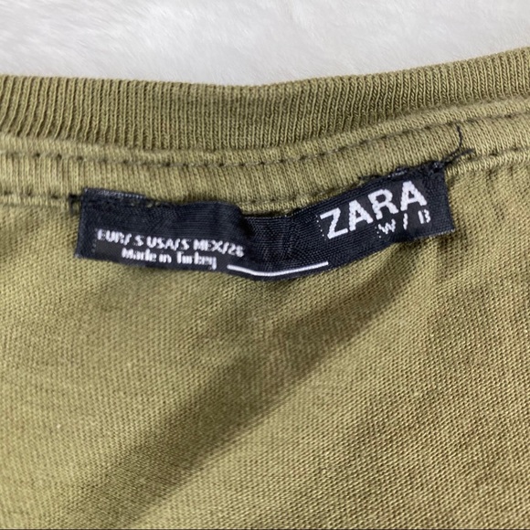 Zara Olive Green Short Sleeve T Shirt - Picture 4 of 8